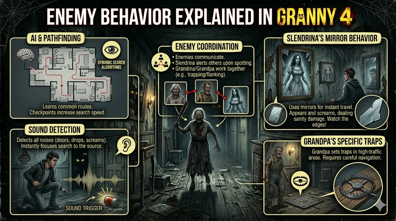 Enemy Behavior Explained in Granny 4